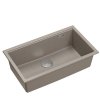 Quadron LOGAN 110 GraniteQ zlewozmywak soft taupe 76x44x23,5 cm 1-komorowy wpuszczany z syfonem manualnym stal szlachetna HQD7644U4BSI